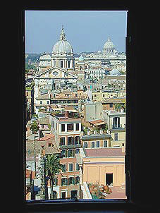 The Spanish Steps quarter, S. Carlo al Corso and St. Peter seen from the windows of the nuns of the Church.